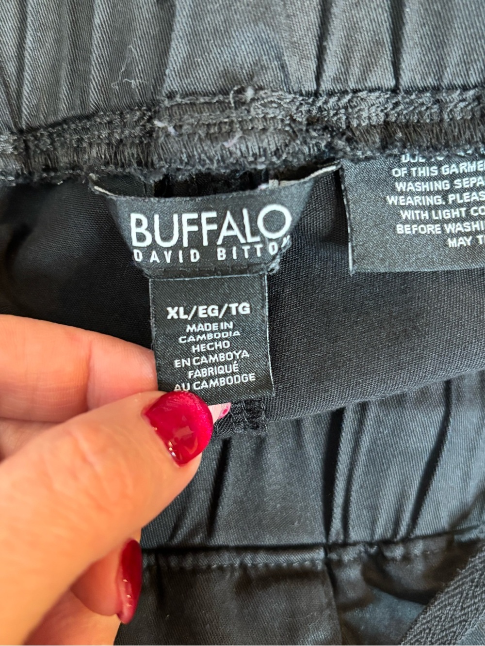 Buffalo David Bitton Black Drawstring Jogger Pants Size XL - Picture 7 of 12